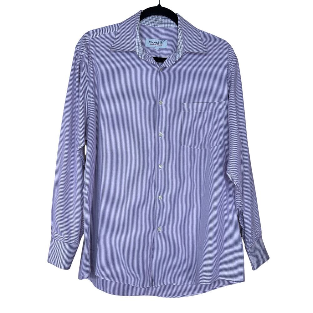 Emanuel Ungaro Purple Striped Men's Shirt size 15.5 Medium Cotton Casual